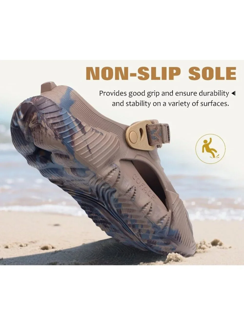 Men's Camo Beige Brown Recovery Clogs Orthopedic Mules Thick Sport Sandal Shoes